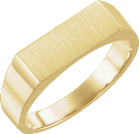 14K Yellow Rectangle Signet Ring