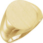 14K Yellow Gold 16x14 mm Oval Signet Ring
