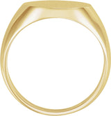 10K Yellow Gold 16x14 mm Oval Signet Ring