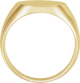 10K Yellow Gold 16x14 mm Oval Signet Ring