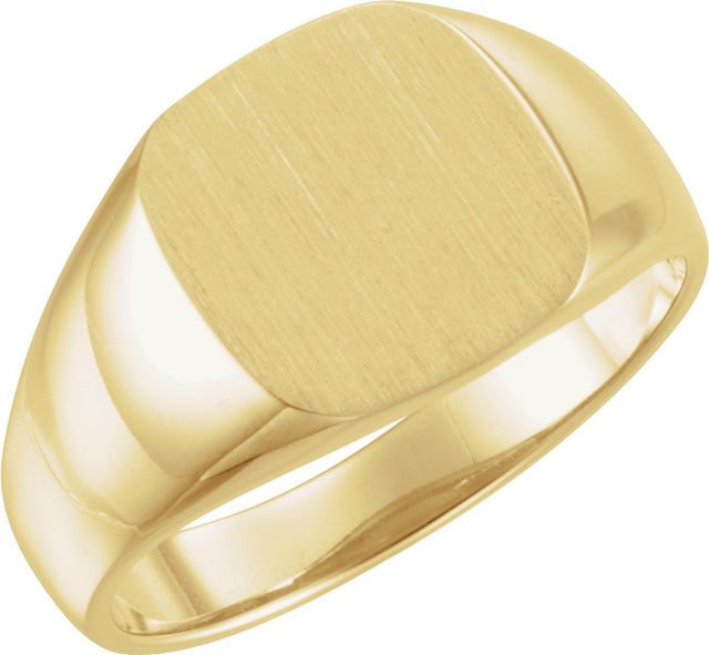 14K Yellow Gold Square Signet Ring