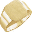 14K Yellow Gold 12x10 mm Octagon Signet Ring 