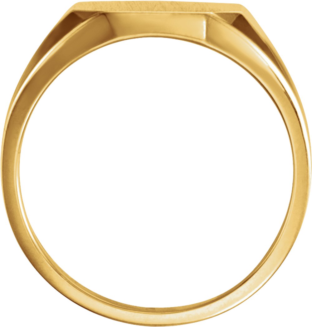 14K Yellow Gold 12x10 mm Octagon Signet Ring 