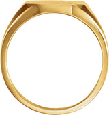 14K Yellow Gold 12x10 mm Octagon Signet Ring 