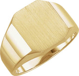 14K Yellow Gold Octagon Signet Ring