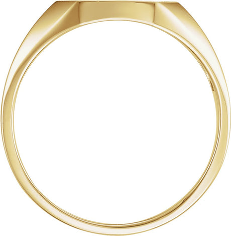14K Yellow Octagon Signet Ring