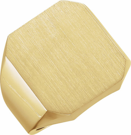 14K Yellow Gold Octagon Signet Ring