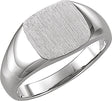 14K White 9 mm Square Signet Ring