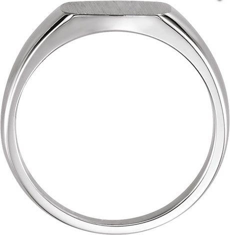 14K White Gold 9 mm Square Signet Ring