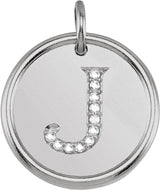 Sterling Silver .06 CTW Natural Diamond Posh Mommy® Initial J Pendant