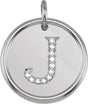 Sterling Silver .06 CTW Natural Diamond Posh Mommy® Initial J Pendant