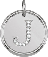 14K White Gold .06 CTW Natural Diamond Posh Mommy® Initial J Pendant