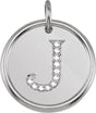 14K White Gold .06 CTW Natural Diamond Posh Mommy® Initial J Pendant