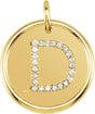 14K Yellow .08 CTW Natural Diamond Posh Mommy® Initial D Pendant