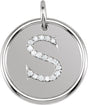 Sterling Silver 1/10 CTW Natural Diamond Posh Mommy® Initial S Pendant