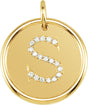 14K Yellow 1/10 CTW Natural Diamond Posh Mommy® Initial S Pendant