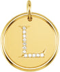 14K Yellow Gold .04 CTW Natural Diamond Posh Mommy® Initial L Pendant