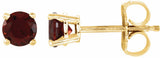 14K Yellow Gold 4 mm Natural Mozambique Garnet Earrings