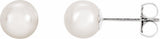 14K White Gold 6 mm Cultured White Akoya Pearl Earrings