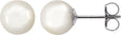 14K White Gold 7 mm Cultured White Akoya Pearl Earrings