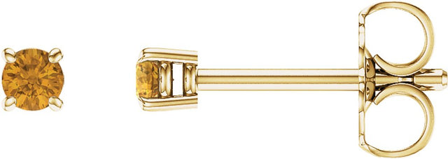 14K Yellow Gold 2.5 mm Natural Citrine Earrings