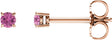 14K Rose Gold 2.5 mm Natural Pink Sapphire Earrings