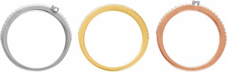 14K White/Yellow/Rose Gold 3/8 CTW Natural Diamond Stackable Rings - Set of 3