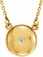 14K Yellow .02 CTW Natural Diamond Domed 16 1/2" Necklace