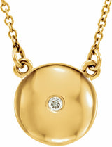 14K Yellow Gold .02 CTW Natural Diamond Domed 16 1/2" Necklace