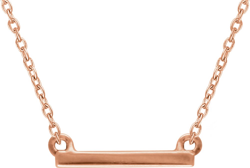 14K Rose Petite Bar 16-18" Necklace