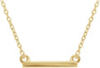 14K Yellow Petite Bar 16-18" Necklace