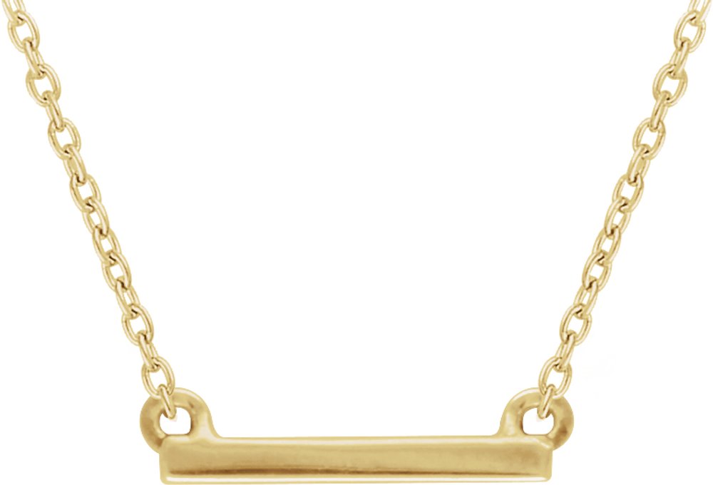 14K Yellow Petite Bar 16-18" Necklace