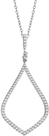 14K White Gold 1/4 CTW Natural Diamond 18" Necklace