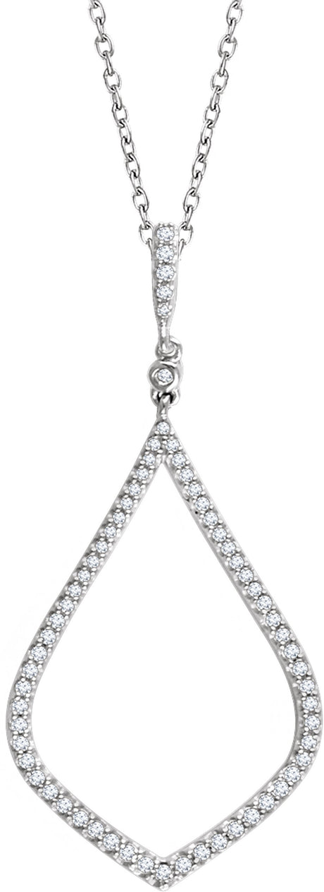 14K White Gold 1/4 CTW Natural Diamond 18" Necklace