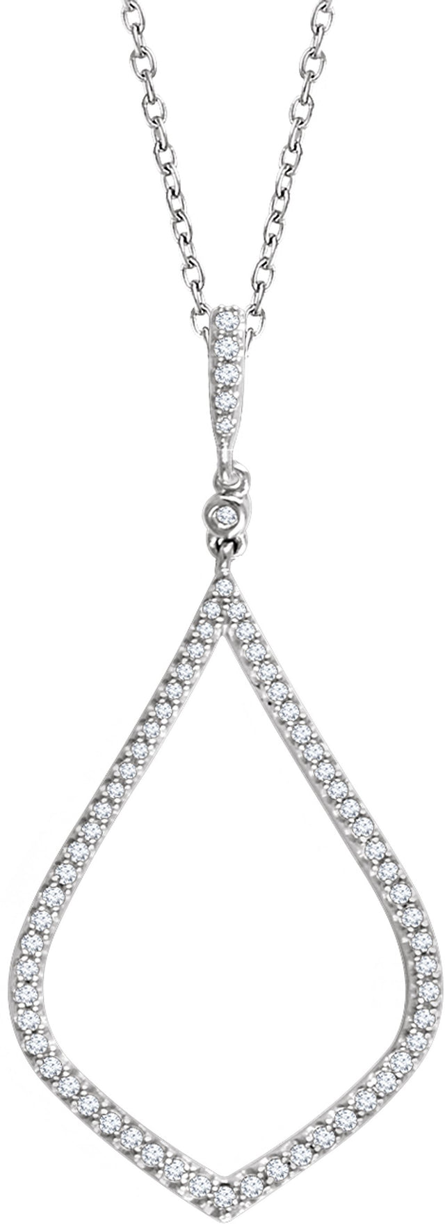 14K White Gold 1/4 CTW Natural Diamond 18" Necklace