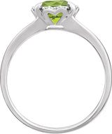 14K White Gold Natural Peridot & .05 CTW Natural Diamond Ring