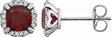 14K White Gold Natural Mozambique Garnet & 1/10 CTW Natural Diamond Earrings