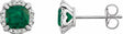 14K White Gold Lab-Grown Emerald & 1/10 CTW Natural Diamond Earrings