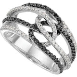 Black Rhodium-Plated 14K White 3/4 CTW Black & White Natural Diamond Ring