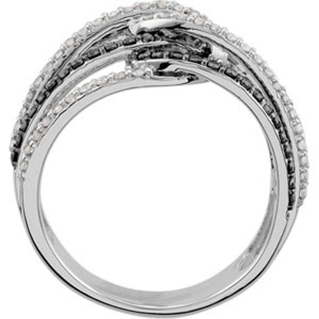 Black Rhodium-Plated 14K White 3/4 CTW Black & White Natural Diamond Ring