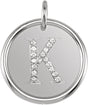 14K White Gold .08 CTW Natural Diamond Posh Mommy® Initial K Pendant
