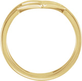 14K Yellow Double V Ring