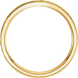 14K Yellow Gold 2 mm Milgrain Edge Comfort-Fit Flat Band Size 5