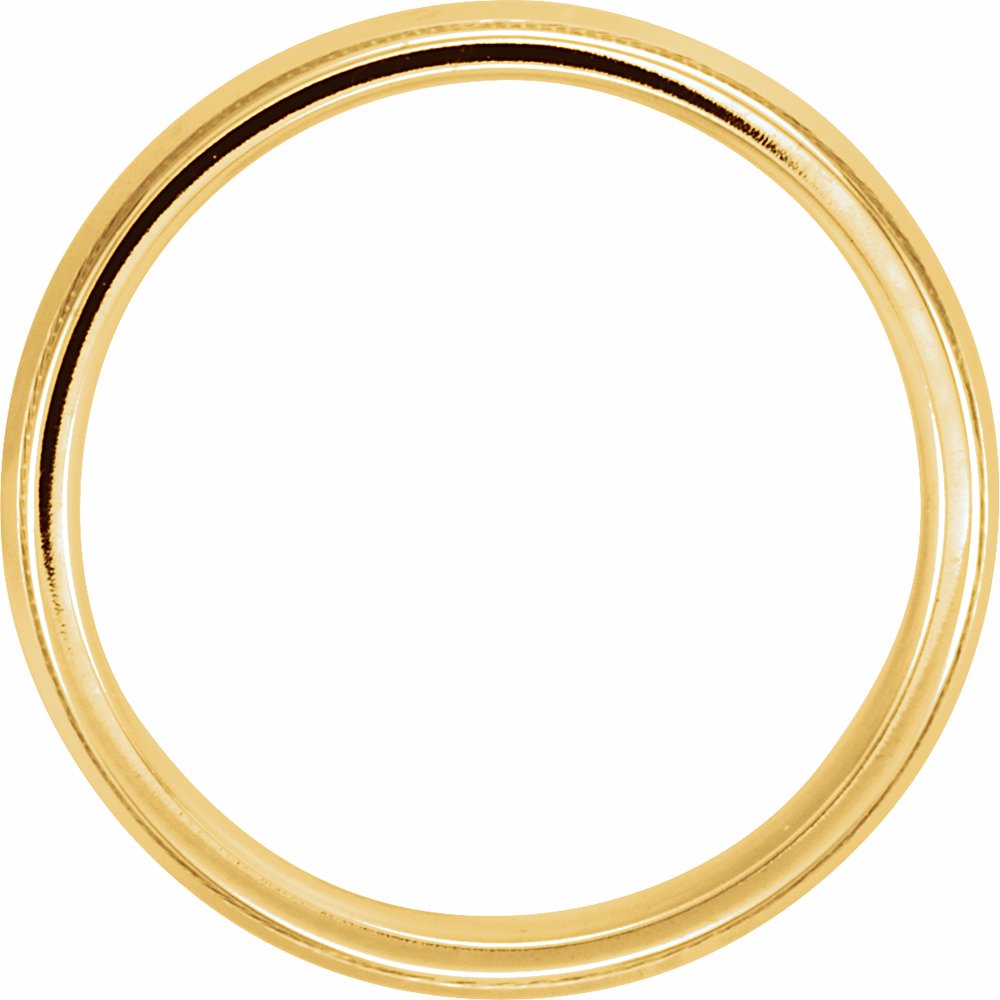 14K Yellow Gold 5 mm Milgrain Edge Comfort-Fit Knife Band Size 8