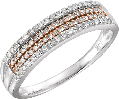 14K Rose Gold-Plated 14K White 1/4 CTW Natural Diamond Ring