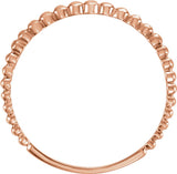 14K Rose Gold Stackable Bead Ring