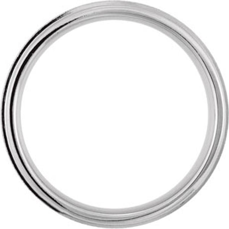 14K White Gold 6 mm Half Round Milgrain Stone Finish Band Size 9