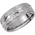 14K White Gold 6 mm Faceted Band Size 10
