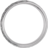 14K White Gold 6 mm Faceted Band Size 10