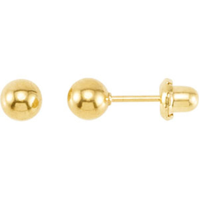 24K Gold-Plated Stainless Steel Ball Stud Piercing Earrings